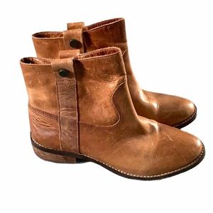 Leather Western Ankle Boots